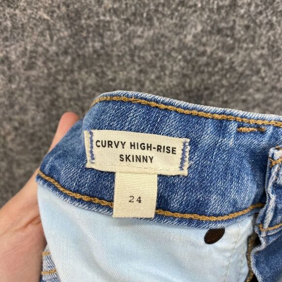 Madewell Jeans Women 24 Plus Blue Denim Light Wash Curvy High Rise Skinny Casual - Picture 9 of 11